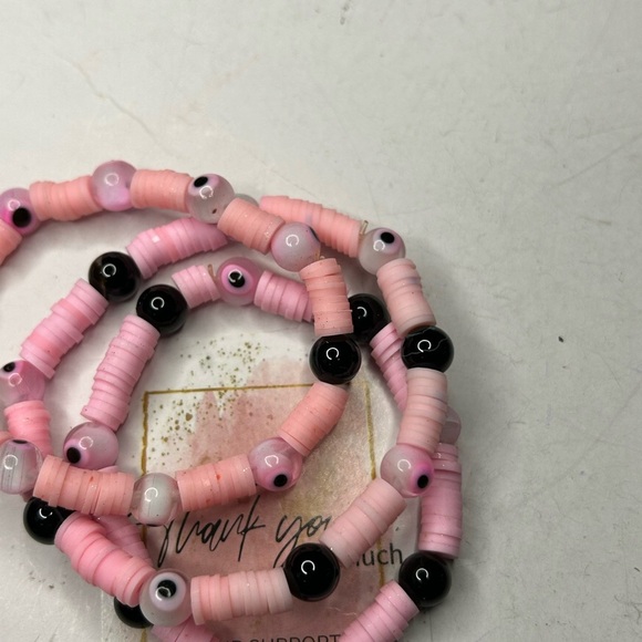 Pink Evil Eye Bracelet Set - Picture 2 of 3